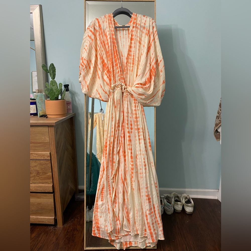 Free People tie-dye wrap dress